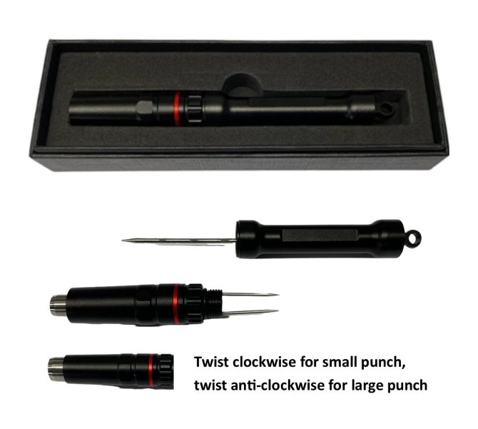 Double Punch Cutter & Cigar Enhancer Tool / Black  77mm - Image 13