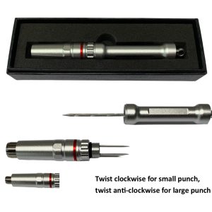 Double Punch Cutter & Cigar Enhancer Tool / Silver