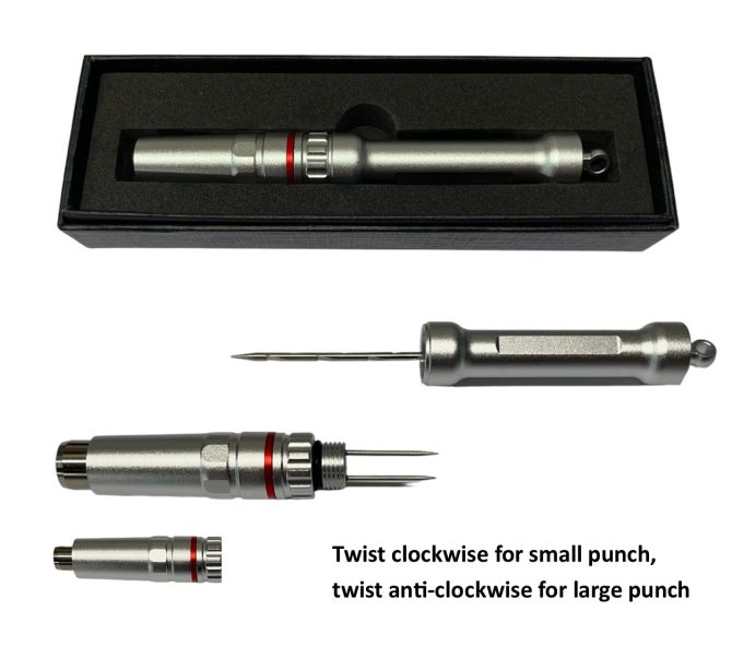 Double Punch Cutter & Cigar Enhancer Tool / Black  77mm - Image 12