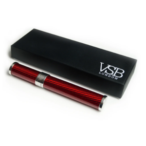 VSB London Gloss Red Carbon Fibre & Stainless Steel Cigar Tube