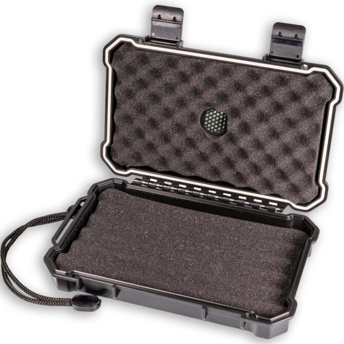 Passatore Cigar Travel Humidor for 5 cigars with Hygrometer / Black - Image 2