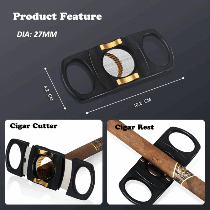 Honest Lighter & Cigar Cutter Gift Set-Black - Image 3