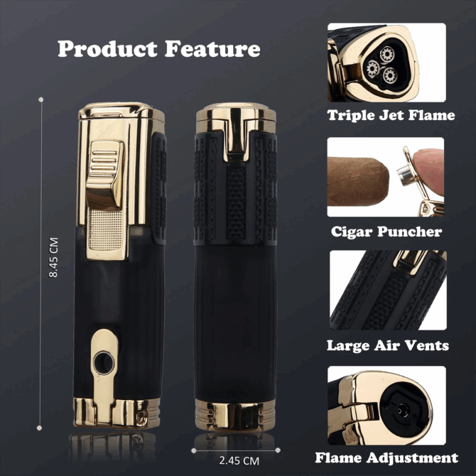 Honest Lighter & Cigar Cutter Gift Set-Black - Image 4