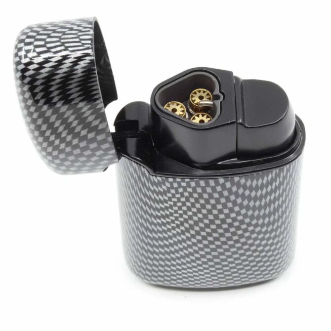 V-Fire Easy Torch Metal 3 Flames Carbon Fibre Cigar Lighter with Punch Cutter - Image 4