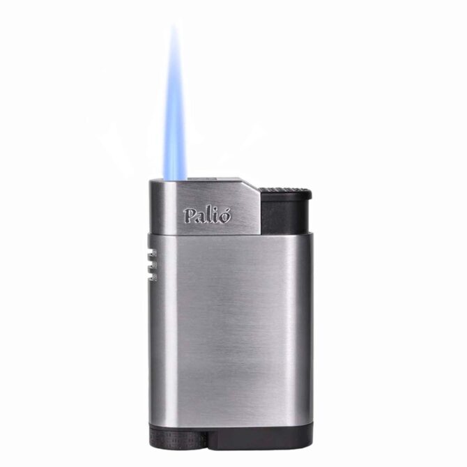 Palio 'Ballista' Single Jet Table Lighter / Silver