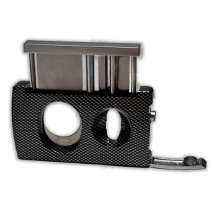 BLD 3 in 1 Double Cut, V Cut, Punch Cigar Cutter- Carbon