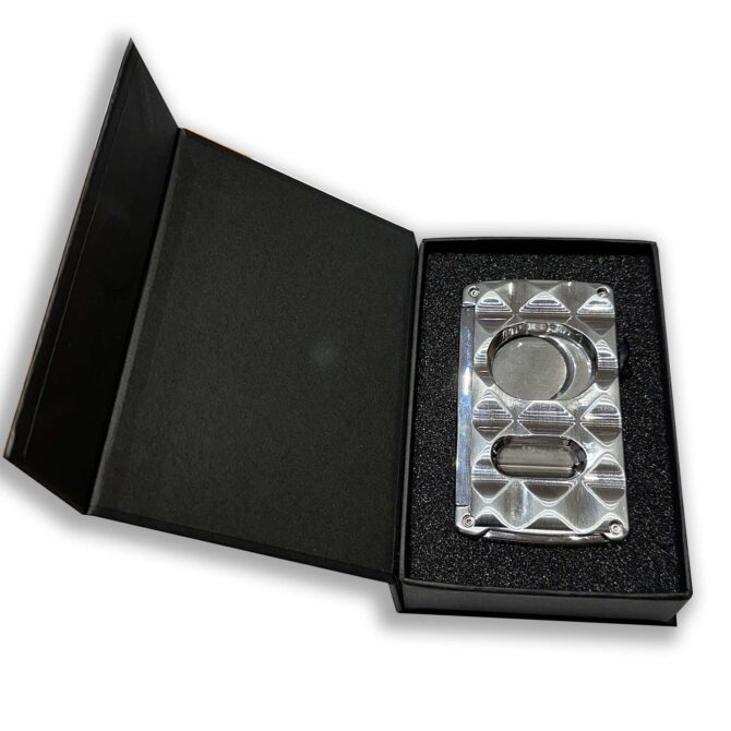 BLD 3 in 1 Double Cut, V Cut, Punch Cigar Cutter- CROME - Image 2